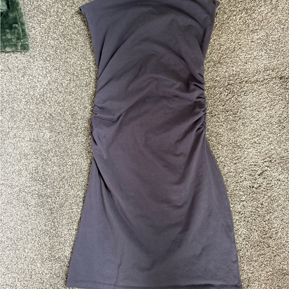 Meshki Elliot charcoal ruched mini dress